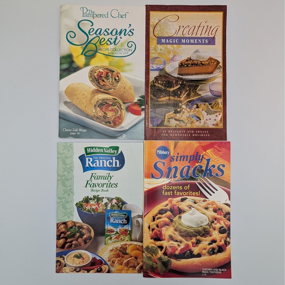 Vintage Recipe Booklet Lot Pampered Chef Pillsbury Hidden Valley Ranch Cookbook